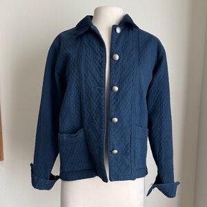 Vintage Navy Blue Quilted Blazer